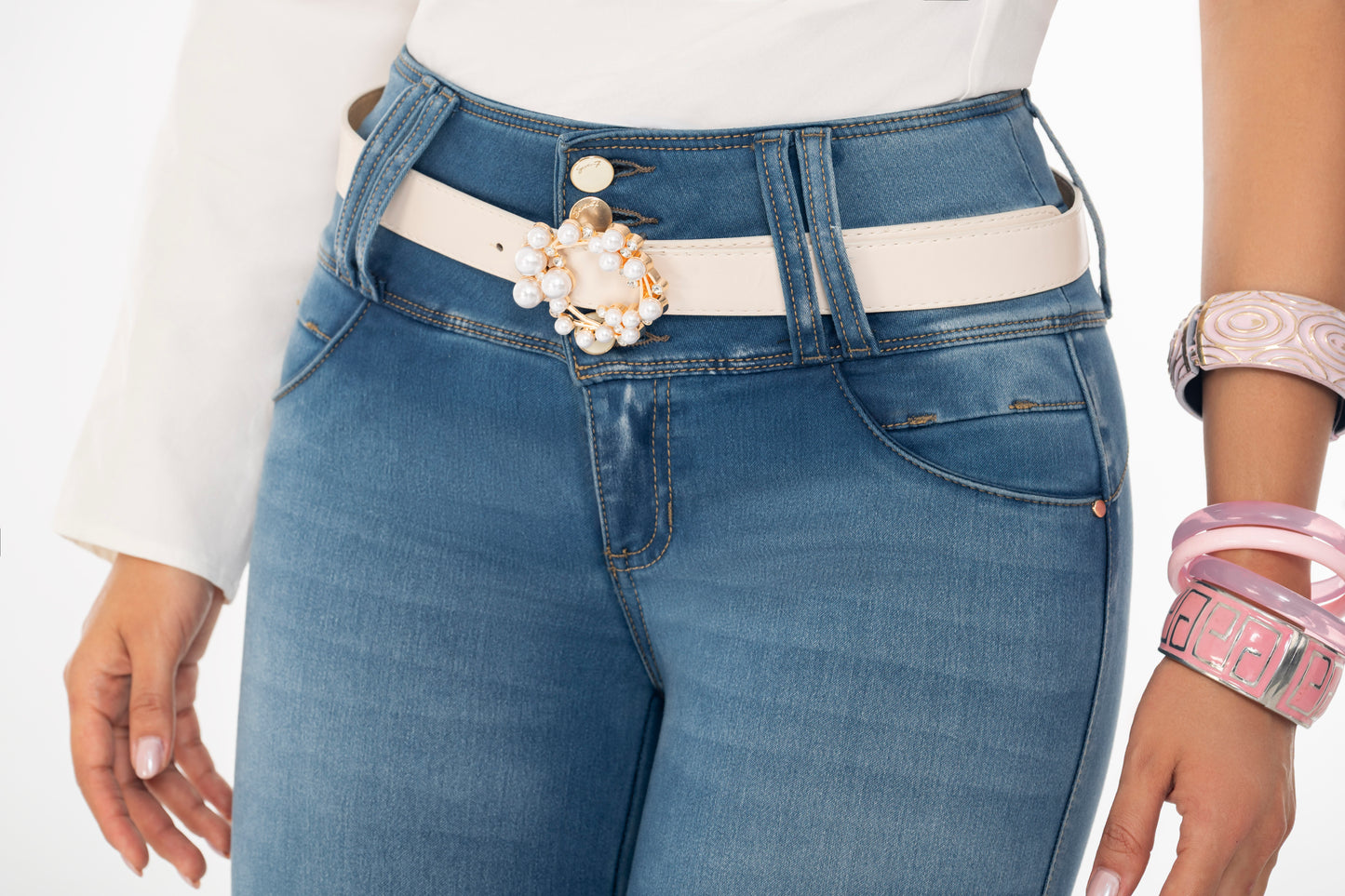 Jean Pretina Alta Control Abdomen - Bota Recta Ref 1756
