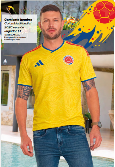 Camisa de Hombre Colombia Mundial 2026 Ref CH