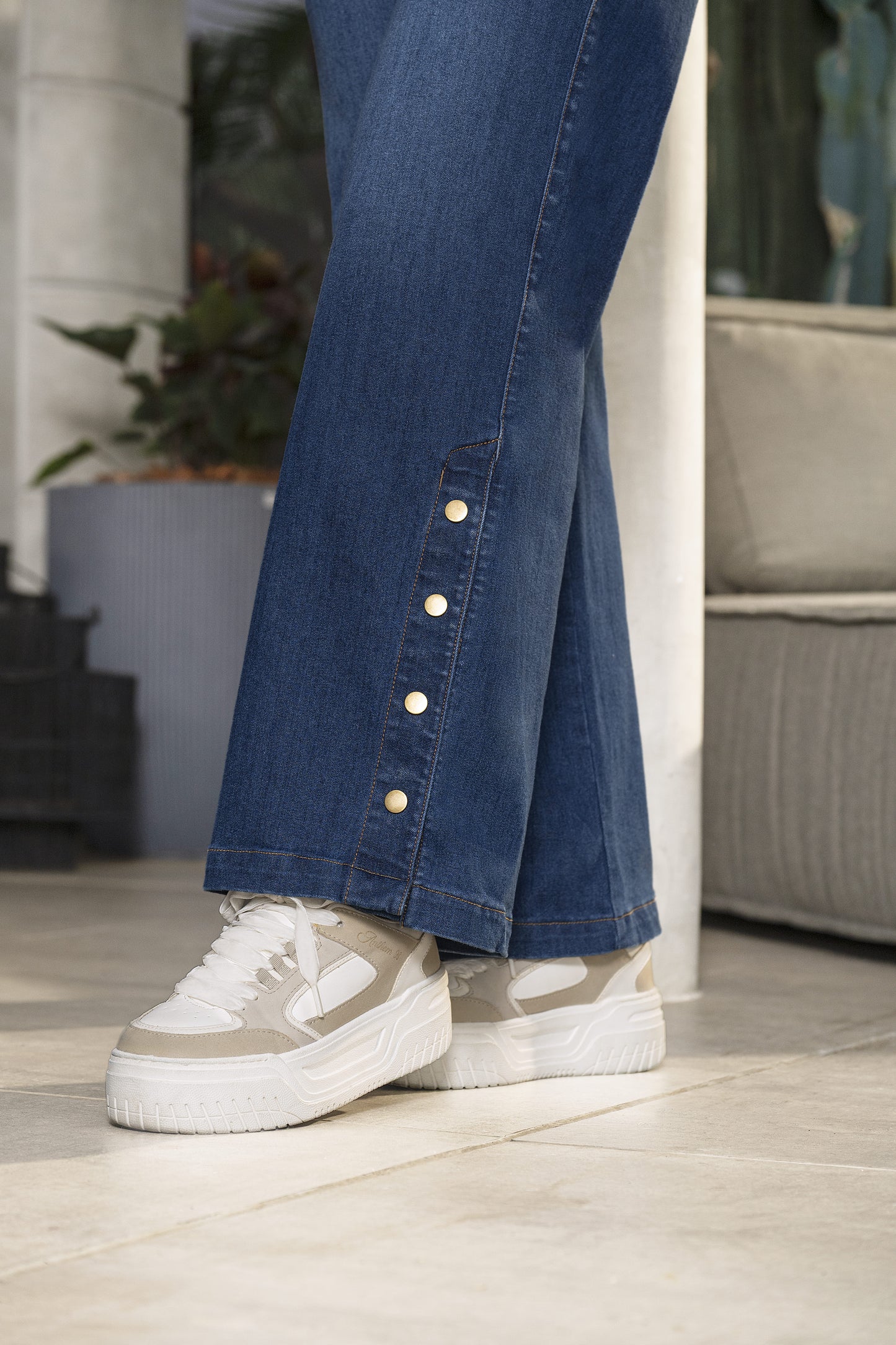 Jean Comfort Indigo Licrado Wide Leg  Ref 2125