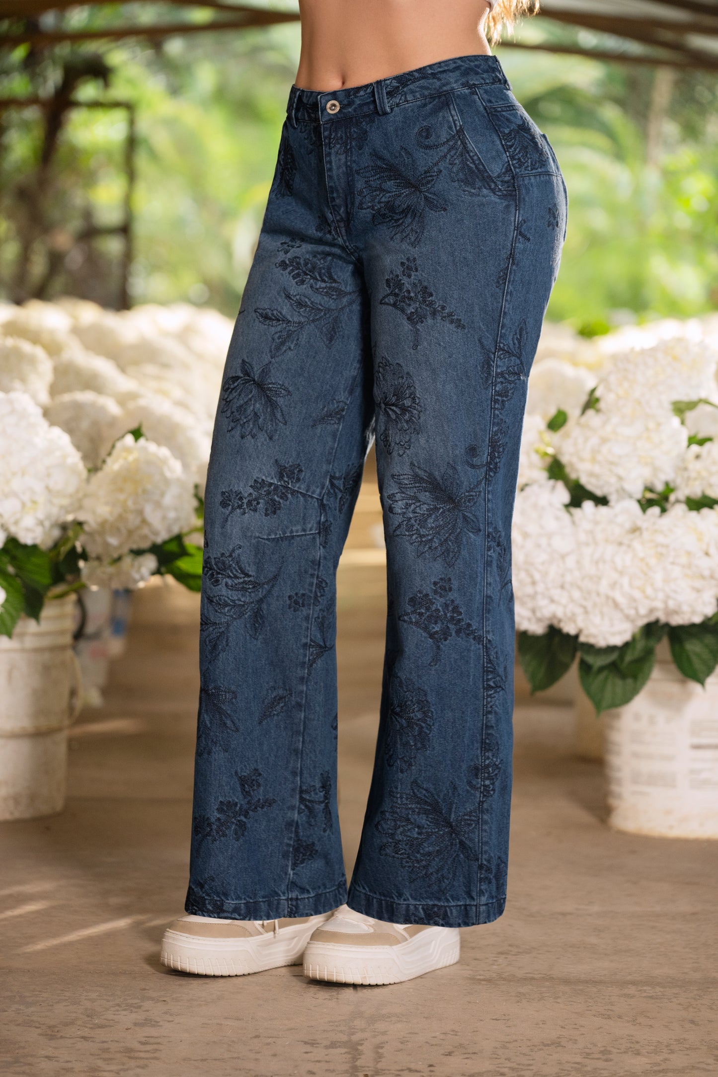 Jean  Indigo Rigido Bota Wide Leg Ref 2150
