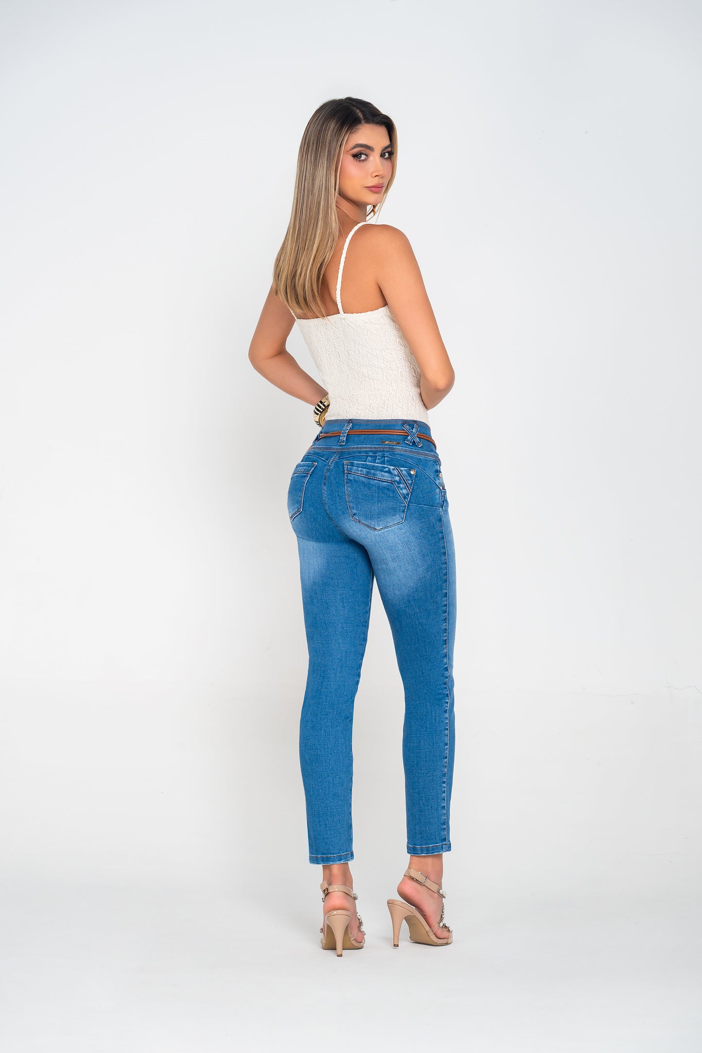 Jean Pretina Media Control Abdomen - Bota Tubo Ref 1842